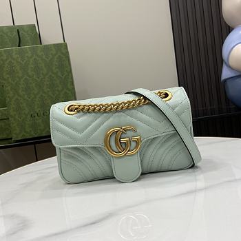 Gucci GG Marmont Mini Shoulder Bag Pale Green 22x13x6cm