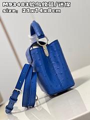 Louis Vuitton LV Mini Capucines Blue Ostrich 21x14x8cm - 5