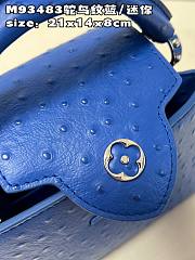 Louis Vuitton LV Mini Capucines Blue Ostrich 21x14x8cm - 3