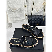 Chanel Lambskin Quilted CC Slides Black - 3