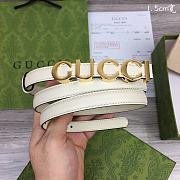 Gucci Gold White Belt 1.5cm - 5