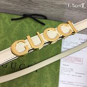 Gucci Gold White Belt 1.5cm - 4