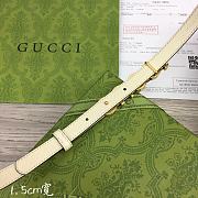 Gucci Gold White Belt 1.5cm - 3