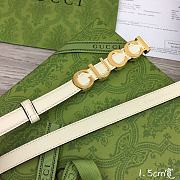 Gucci Gold White Belt 1.5cm - 2