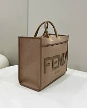 Fendi Brown Flannel Shopper Bag 35x15x31cm - 2