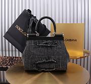 Dolce & Gabbana Medium Sicily Handbag Denim 20x18.5x10cm - 5