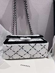 Chanel 24P Flap Bag Sequin White Bag 20cm - 2