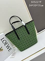 Loewe Leather Trimmed Tote Green Bag 54x35x17cm - 1