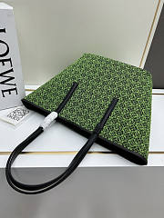 Loewe Leather Trimmed Tote Green Bag 54x35x17cm - 4