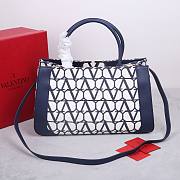 Valentino Garavani Medium Toile Handbag Blue 35x22x16cm - 5