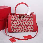 Valentino Garavani Medium Toile Handbag Red 35x22x16cm - 1