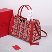 Valentino Garavani Medium Toile Handbag Red 35x22x16cm - 5