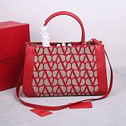 Valentino Garavani Medium Toile Handbag Red 35x22x16cm - 3