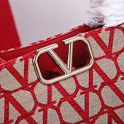 Valentino Garavani Medium Toile Handbag Red 35x22x16cm - 2