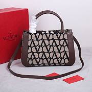 Valentino Garavani Small Toile Handbag Brown 28x18x11cm - 4