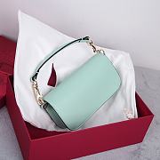 Valentino Garavani Locò Leather Crystal Green Bag 20x11x5cm - 5