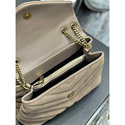 YSL Loulou Shoulder Bag Suede Beige Gold 25cm - 2