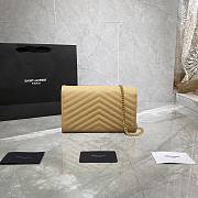 YSL Loulou Shoulder Bag Beige Suede Gold 32x22x11cm - 6