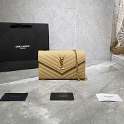 YSL Loulou Shoulder Bag Beige Suede Gold 32x22x11cm - 3