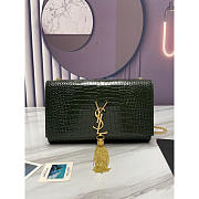 YSL Kate Crocodile Green Gold 24x14.5x5.5cm - 1