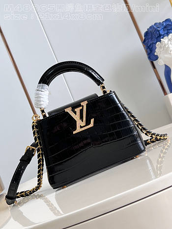 Louis Vuitton LV Capucines Mini Black Crocodile 21 x 14 x 8 cm