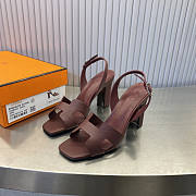 Hermes Wine Sandal Heel 8cm - 1