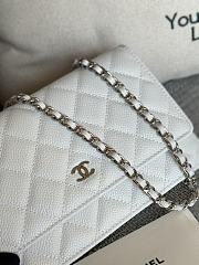 Chanel Wallet On Chain Woc White Caviar Silver 19cm - 5