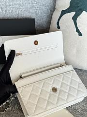 Chanel Wallet On Chain Woc White Caviar Silver 19cm - 2