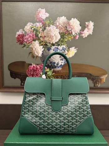 Goyard Saigon Tote Bag Green 34x25x16cm