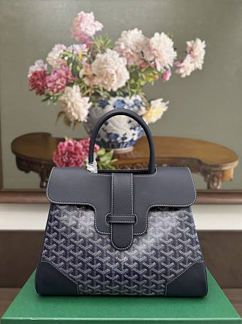 Goyard Saigon Tote Bag Navy Blue 34x25x16cm