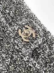 Chanel Classic Bag 11.12 Tweed Fabric Silver Black White 20cm - 2