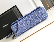 Chanel Classic Bag 11.12 Tweed Blue Fabric Silver Black 25cm - 5