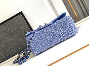 Chanel Classic Bag 11.12 Tweed Fabric Silver Black Blue 20cm - 5