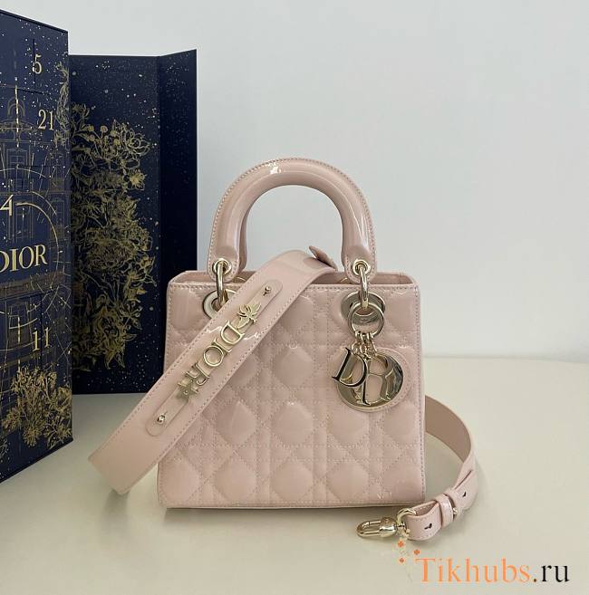 Dior Small Lady Bag Light Pink Patent 20cm - 1