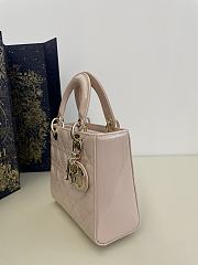 Dior Small Lady Bag Light Pink Patent 20cm - 3