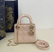 Dior Mini Lady Bag Light Pink Patent 17cm - 1