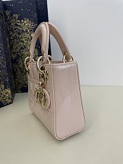 Dior Mini Lady Bag Light Pink Patent 17cm - 4