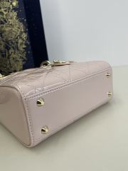 Dior Mini Lady Bag Light Pink Patent 17cm - 3