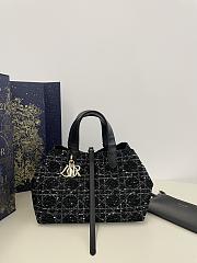 Dior Medium Toujours Bag Black Cannage Tweed 28.5 x 21.5 x 17 cm - 1