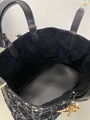 Dior Medium Toujours Bag Black Cannage Tweed 28.5 x 21.5 x 17 cm - 5