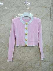 Balmain Cropped Knit Cardigan Pink - 1