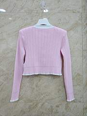 Balmain Cropped Knit Cardigan Pink - 4