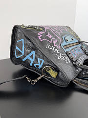 Balenciaga Black Graffiti Leather City Tote 38x14x24cm - 2