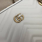 Gucci Medium Tote Bag White Leather GG Marmont 34x28x12.5cm - 6