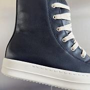 Rick Owens Black Leather High Top Sneaker - 2