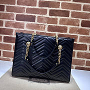 Gucci Medium Tote Bag Black Leather GG Marmont 34x28x12.5cm - 4