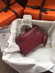 Hermes Mini Kelly Red Wine Gold Epsom 19cm - 5