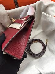 Hermes Mini Kelly Red Wine Gold Epsom 19cm - 2