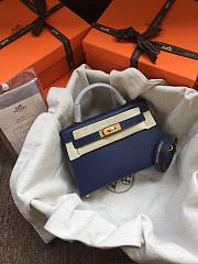 Hermes Mini Kelly Navy Blue Gold Epsom 19cm - 1