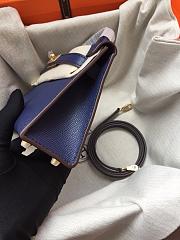 Hermes Mini Kelly Navy Blue Gold Epsom 19cm - 6